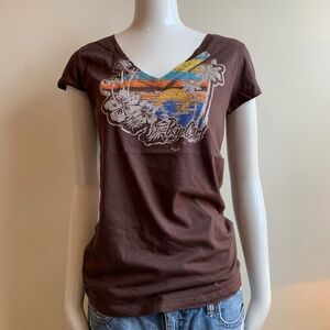 Rip Curl surf brown graphic t-shirt